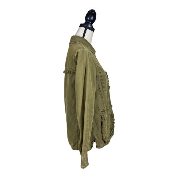 Anthropologie Ruffled Utility Jacket - Picture 3 of 6